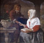 Gabriel Metsu A Girl Receiving a Letter oil on canvas